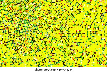 Dark Multicolor, Rainbow vector modern geometrical circle abstract background. Dotted texture template. Geometric pattern in halftone style with gradient. 