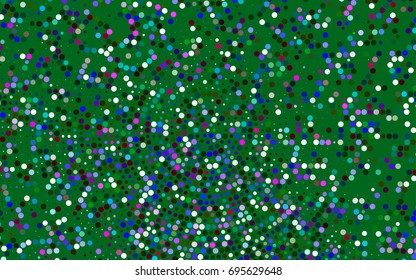 Dark Multicolor, Rainbow vector modern geometrical circle abstract background. Dotted texture template. Geometric pattern in halftone style with gradient. 