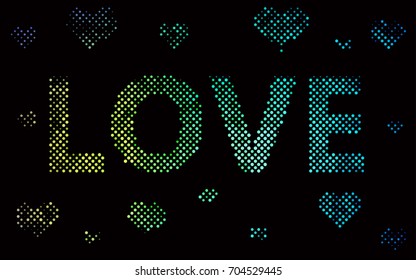 Dark Multicolor, Rainbow vector modern geometrical circle abstract background. Dotted texture template. Geometric pattern in halftone style with gradient. 