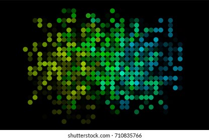 Dark Multicolor, Rainbow vector modern geometrical circle abstract background. Dotted texture template. Geometric pattern in halftone style with gradient. 