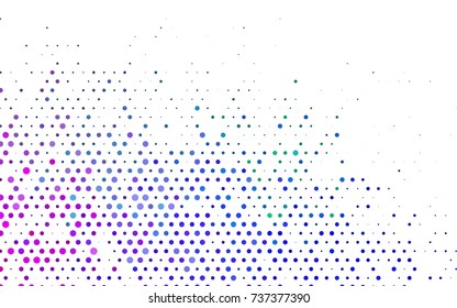 Dark Multicolor, Rainbow vector modern geometrical circle abstract background. Dotted texture template. Geometric pattern in halftone style with gradient. 