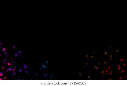 Dark Multicolor, Rainbow vector modern geometrical circle abstract background. Dotted texture template. Geometric pattern in halftone style with gradient. 