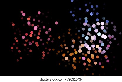 Dark Multicolor, Rainbow vector modern geometrical circle abstract background. Dotted texture template. Geometric pattern in halftone style with gradient. 
