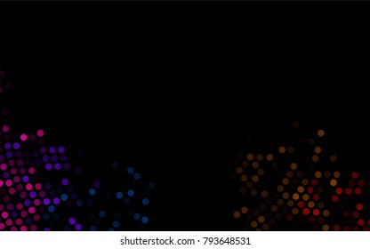 Dark Multicolor, Rainbow vector modern geometrical circle abstract background. Dotted texture template. Geometric pattern in halftone style with gradient. 