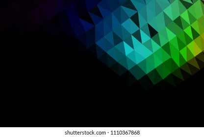 Dark Multicolor, Rainbow vector mosaic template. A sample with polygonal shapes. A completely new template for your business design.