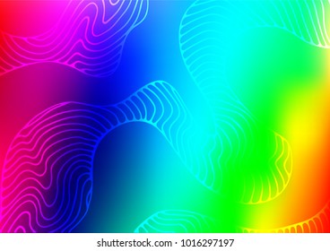 Dark Multicolor, Rainbow vector natural elegant pattern. Blurred decorative design in Indian style with lines. The completely new template can be used for your brand book.