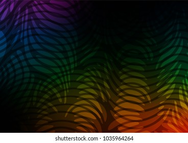 Dark Multicolor, Rainbow vector natural abstract template. A vague abstract illustration with doodles in Indian style. A completely new template for your business design.