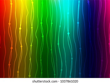 Dark Multicolor, Rainbow vector natural elegant texture. An elegant bright illustration with lines in Natural style. The pattern can be used for heads of websites and designs.