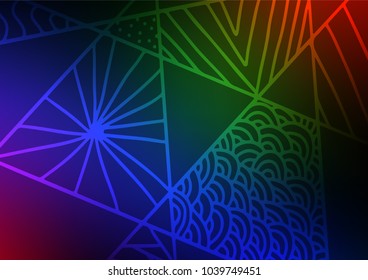 Dark Multicolor, Rainbow vector natural abstract texture. Brand-new colored illustration in blurry style with doodles. The pattern can be used for heads of websites and designs.