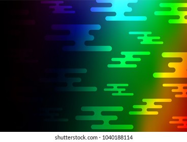 Dark Multicolor, Rainbow vector natural abstract template. Decorative shining illustration with doodles on abstract template. The textured pattern can be used for website.