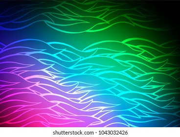 Dark Multicolor, Rainbow vector natural abstract texture. A vague abstract illustration with doodles in Indian style. The doodle design can be used for your web site.
