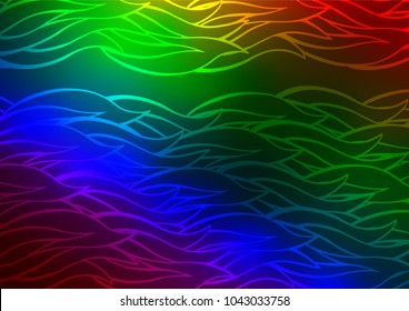 Dark Multicolor, Rainbow vector natural abstract background. Glitter abstract illustration with doodles and Zen tangles. The pattern can be used for coloring books and pages for kids.