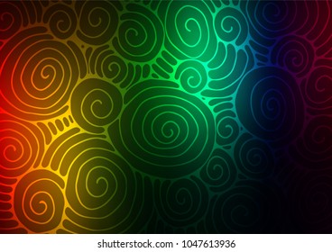 Dark Multicolor, Rainbow vector natural abstract texture. Blurred decorative design in Indian style with Zen tangles. The pattern can be used for wallpapers and coloring books.