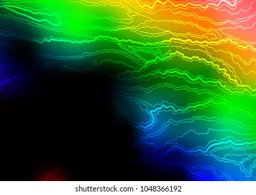 Dark Multicolor, Rainbow vector natural elegant template. Doodles on blurred abstract background with gradient. The pattern can be used for wallpapers and coloring books.