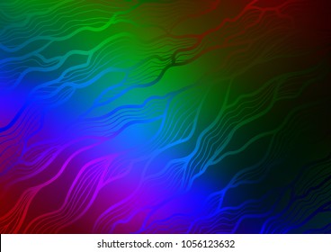 Dark Multicolor, Rainbow vector natural elegant pattern. An elegant bright illustration with lines in Natural style. The doodle design can be used for your web site.