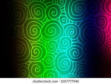 Dark Multicolor, Rainbow vector natural abstract texture. Doodles on blurred abstract background with gradient. The pattern can be used for coloring books and pages for kids.