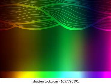 Dark Multicolor, Rainbow vector natural abstract background. A vague abstract illustration with doodles in Indian style. A new texture for your design.