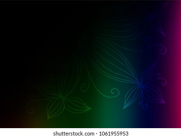 Dark Multicolor, Rainbow vector natural abstract template. Colorful illustration in abstract style with doodles. The best blurred design for your business.