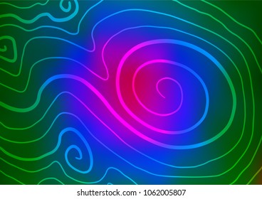 Dark Multicolor, Rainbow vector natural abstract background. Colorful abstract illustration with lines in Asian style. A completely new template for your business design.