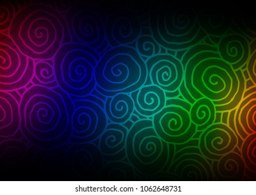 Dark Multicolor, Rainbow vector natural abstract pattern. Geometric doodle illustration in Origami style with gradient. A completely new template for your business design.