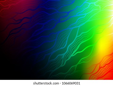 Dark Multicolor, Rainbow vector natural elegant texture. Colorful abstract illustration with lines in Asian style. The completely new template can be used for your brand book.