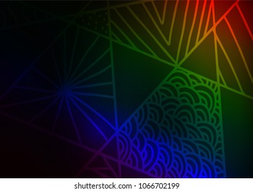 Dark Multicolor, Rainbow vector natural elegant pattern. Decorative shining illustration with doodles on abstract template. The doodle design can be used for your web site.