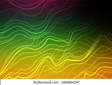 Dark Multicolor, Rainbow vector natural elegant texture. An elegant bright illustration with lines in Natural style. Hand painted design for web, leaflet, textile.