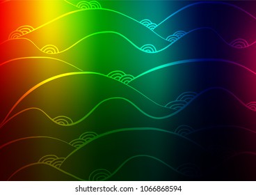 Dark Multicolor, Rainbow vector natural abstract texture. Geometric doodle illustration in Origami style with gradient. Brand-new design for your business.