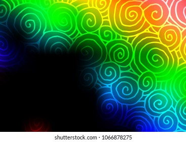 Dark Multicolor, Rainbow vector natural elegant template. Ethnic elegant natural pattern with gradient. The pattern can be used for coloring books and pages for kids.