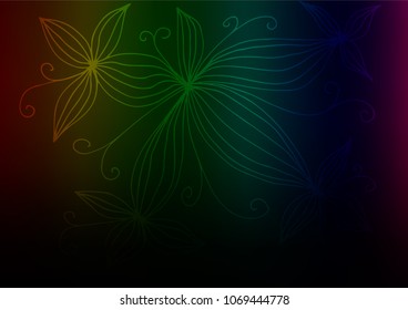 Dark Multicolor, Rainbow vector natural elegant texture. Blurred decorative design in Indian style with lines. A completely new template for your business design.