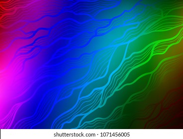 Dark Multicolor, Rainbow vector natural elegant template. Brand-new colored illustration in blurry style with doodles. The best blurred design for your business.