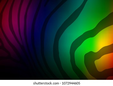 Dark Multicolor, Rainbow vector natural abstract template. Colorful abstract illustration with lines in Asian style. Hand painted design for web, wrapping, wallpaper.
