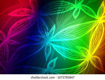 Dark Multicolor, Rainbow vector natural elegant background. Colorful illustration in abstract style with doodles and Zen tangles. The doodle design can be used for your web site.