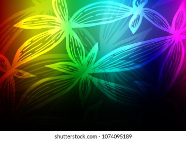 Dark Multicolor, Rainbow vector natural elegant texture. Modern geometrical abstract illustration with doodles. The doodle design can be used for your web site.