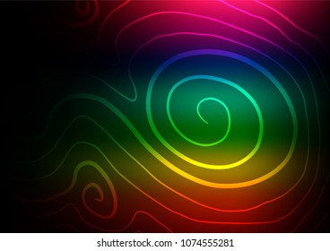 Dark Multicolor, Rainbow vector natural abstract template. Colorful abstract illustration with lines in Asian style. The best blurred design for your business.