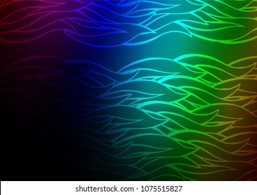 Dark Multicolor, Rainbow vector natural abstract background. An elegant bright illustration with lines in Natural style. A completely new template for your business design.