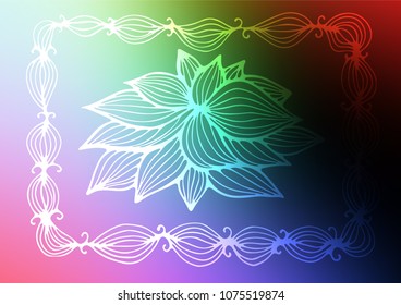 Dark Multicolor, Rainbow vector natural abstract template. Colorful abstract illustration with lines in Asian style. A completely new template for your business design.