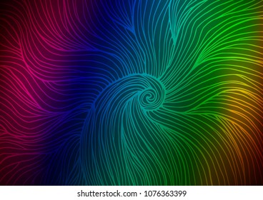 Dark Multicolor, Rainbow vector natural abstract template. Doodles on blurred abstract background with gradient. A completely new template for your business design.
