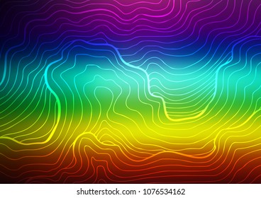 Dark Multicolor, Rainbow vector natural abstract background. Shining colored illustration with doodles in Zen tangle style. The pattern can be used for coloring books and pages for kids.