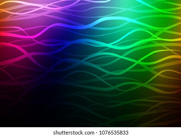 Dark Multicolor, Rainbow vector natural elegant pattern. Shining colored illustration with doodles in Zen tangle style. Brand-new style for your business design.