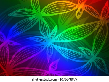 Dark Multicolor, Rainbow vector natural elegant background. Geometric doodle illustration in Origami style with gradient. Brand-new design for your business.