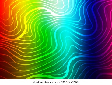 Dark Multicolor, Rainbow vector natural elegant texture. Colorful abstract illustration with lines in Asian style. Brand-new design for your business.