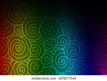 Dark Multicolor, Rainbow vector natural elegant background. Doodles on blurred abstract background with gradient. A completely new design for your business.
