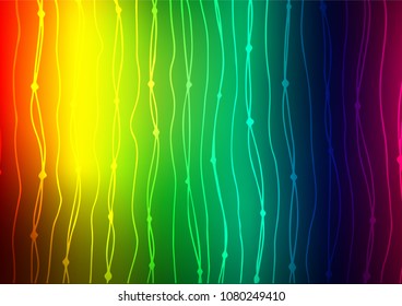 Dark Multicolor, Rainbow vector natural abstract pattern. An elegant bright illustration with lines in Natural style. The pattern can be used for heads of websites and designs.