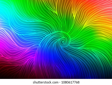 Dark Multicolor, Rainbow vector natural elegant background. An elegant bright illustration with lines in Natural style. The best blurred design for your business.