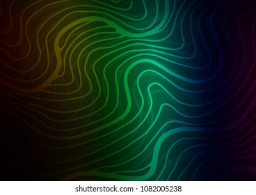 Dark Multicolor, Rainbow vector natural elegant background. Decorative shining illustration with doodles on abstract template. The pattern can be used for coloring books and pages for kids.