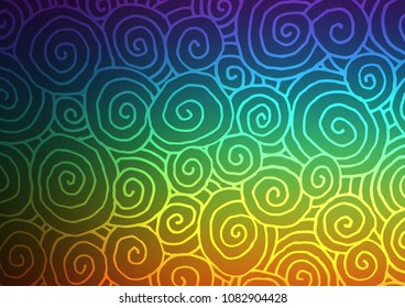 Dark Multicolor, Rainbow vector natural elegant pattern. Colorful abstract illustration with lines in Asian style. The pattern can be used for heads of websites and designs.