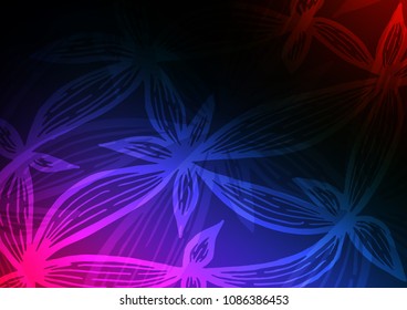 Dark Multicolor, Rainbow vector natural abstract texture. Colorful abstract illustration with lines in Asian style. The doodle design can be used for your web site.