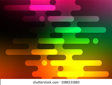Dark Multicolor, Rainbow vector natural elegant background. Colorful abstract illustration with lines in Asian style. The template can be used as a background for cell phones.