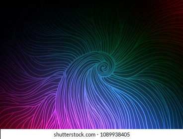 Dark Multicolor, Rainbow vector natural elegant texture. Decorative shining illustration with doodles on abstract template. The pattern can be used for coloring books and pages for kids.